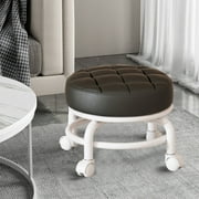 WKSCLPAI Wheeled Low Stool For Home,Short Stool With 360° Swivel Wheels,Cozy Lazy Man Shoe Stool